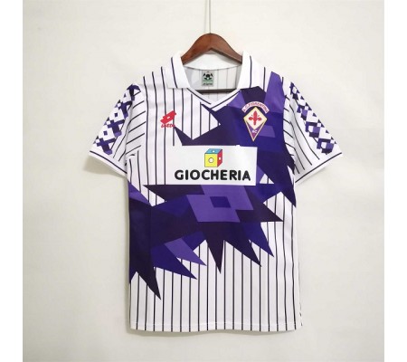 Fiorentina 91/92 Away White&Purple Soccer Jersey